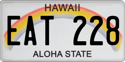 HI license plate EAT228