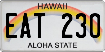 HI license plate EAT230
