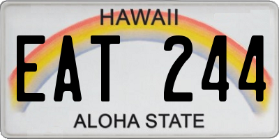 HI license plate EAT244