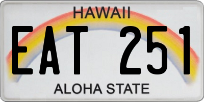 HI license plate EAT251