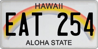 HI license plate EAT254