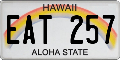 HI license plate EAT257