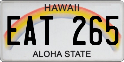 HI license plate EAT265