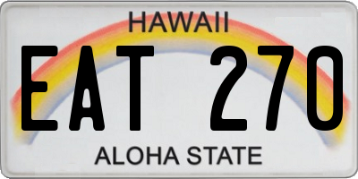 HI license plate EAT270