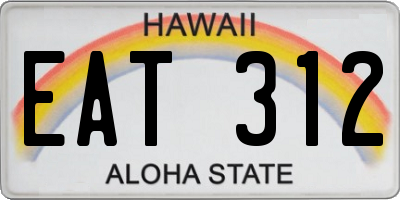 HI license plate EAT312