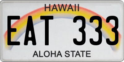 HI license plate EAT333