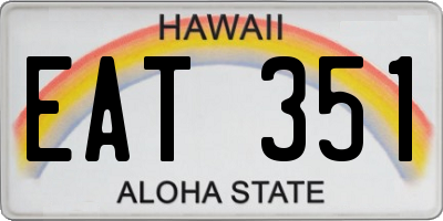 HI license plate EAT351
