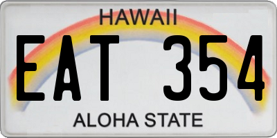 HI license plate EAT354