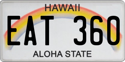 HI license plate EAT360