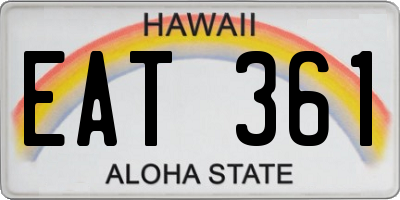 HI license plate EAT361
