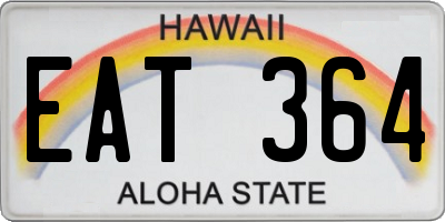 HI license plate EAT364