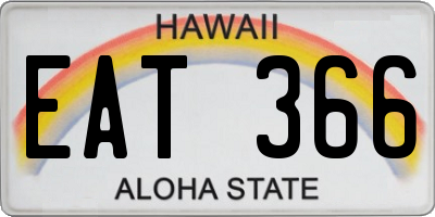 HI license plate EAT366