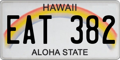 HI license plate EAT382