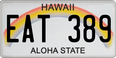 HI license plate EAT389