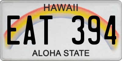 HI license plate EAT394