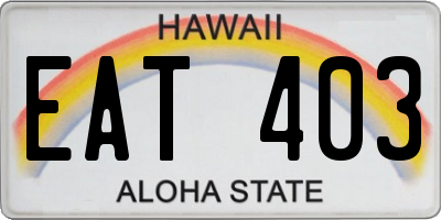 HI license plate EAT403