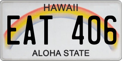 HI license plate EAT406