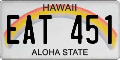 HI license plate EAT451