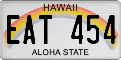 HI license plate EAT454