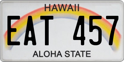 HI license plate EAT457