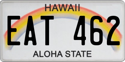 HI license plate EAT462