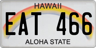 HI license plate EAT466