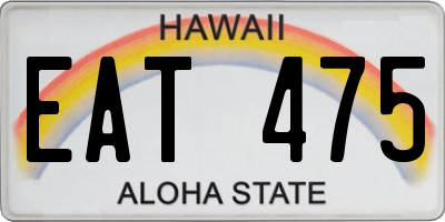 HI license plate EAT475