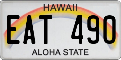 HI license plate EAT490