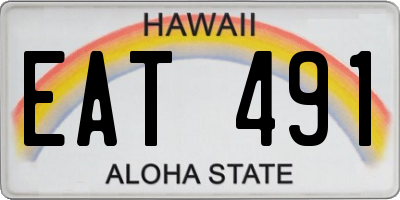 HI license plate EAT491