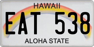 HI license plate EAT538