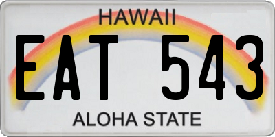 HI license plate EAT543