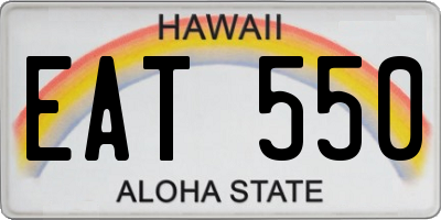 HI license plate EAT550