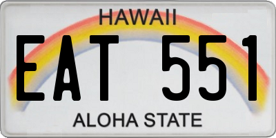 HI license plate EAT551