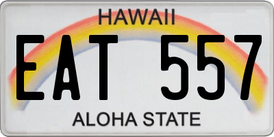 HI license plate EAT557