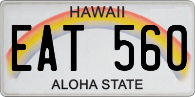 HI license plate EAT560