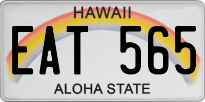 HI license plate EAT565