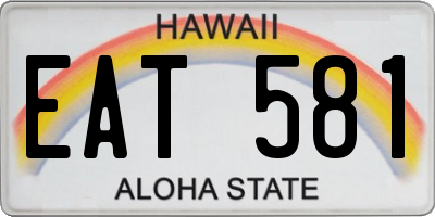 HI license plate EAT581