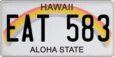 HI license plate EAT583