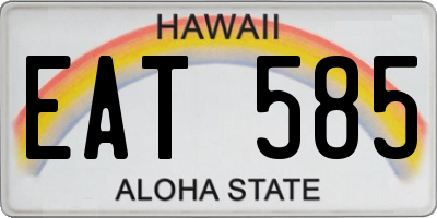 HI license plate EAT585