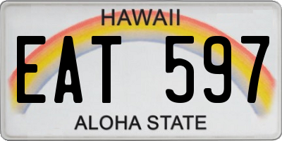 HI license plate EAT597