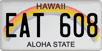 HI license plate EAT608