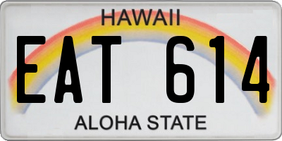 HI license plate EAT614