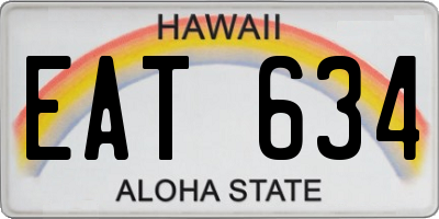 HI license plate EAT634