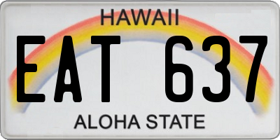 HI license plate EAT637