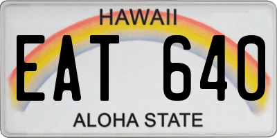HI license plate EAT640