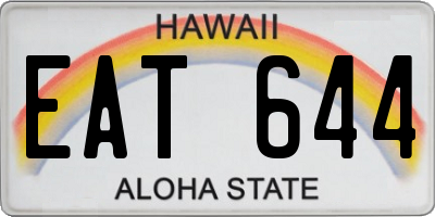 HI license plate EAT644