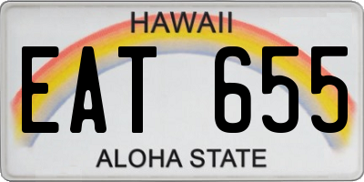 HI license plate EAT655