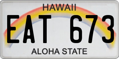 HI license plate EAT673