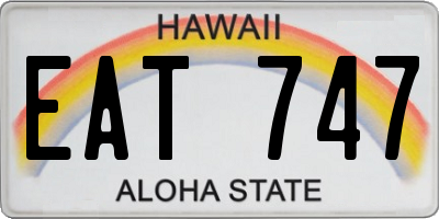 HI license plate EAT747