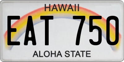 HI license plate EAT750